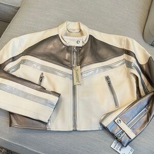 Blank NYC Cream and Silver Jacket